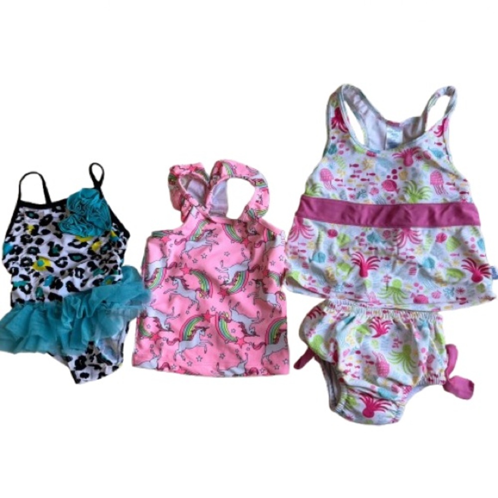 Vibrant Blue and Pink One Piece Swimwear - Bundle Deal